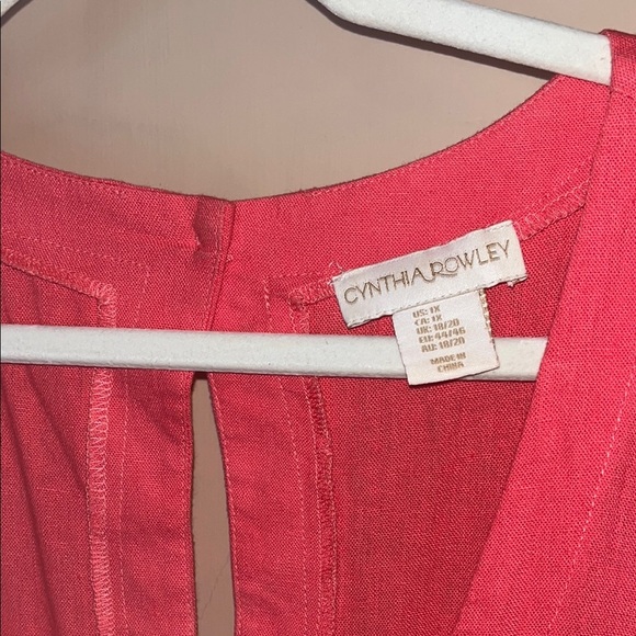 Cynthia Rowley Orange Linen Sleeveless long Dress size 1X - Picture 2 of 8